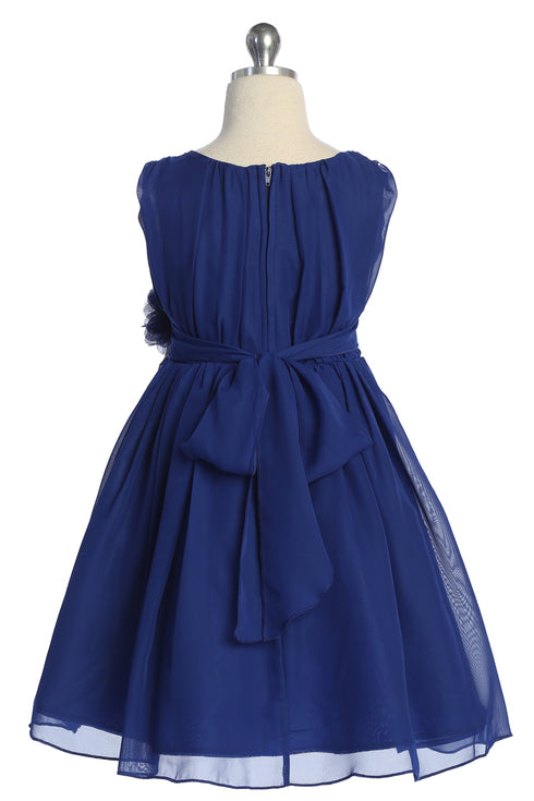 Vestido de niña de flores de gasa con cintura de flores de Just Kids Girls 2-14